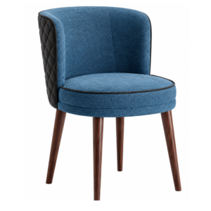 quilted black and blue profile chair