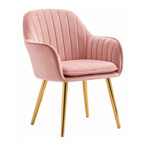 blush velvet channel tufted accent chair